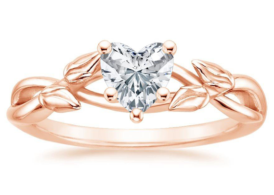 OEM Heart Shape Moissanite Ring、5.5mm 9kローズGold Ring 0.6 Carat