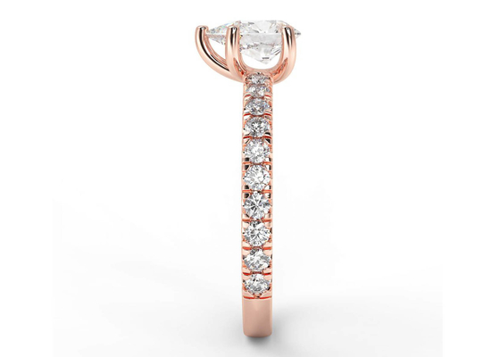 Wedding18KローズGold Ring Pear Cut 0.80ct DGC Certificate ODM