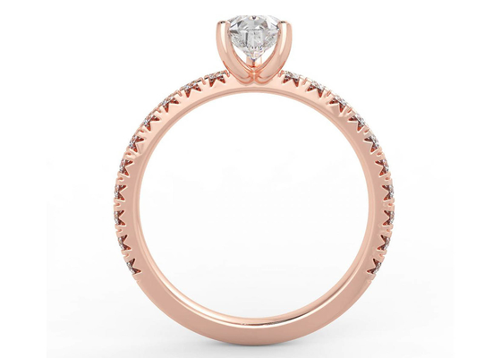 Wedding18KローズGold Ring Pear Cut 0.80ct DGC Certificate ODM
