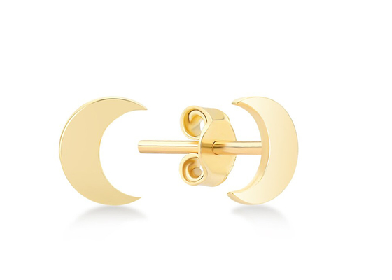 Shape三日月形の9K Gold Earrings 6MM Dimension ODM For Party Gift