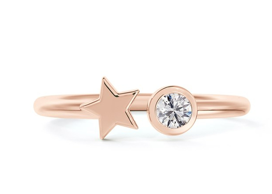 3.5mm Round Moissanite Ring、Carat 0.16の9k Gold Wedding Ring ODM