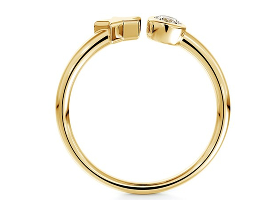 3.5mm Round Moissanite Ring、Carat 0.16の9k Gold Wedding Ring ODM