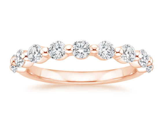 0.9ct 3MM MoissaniteローズGold Ring、ローズGold Jewelry Ring OEM
