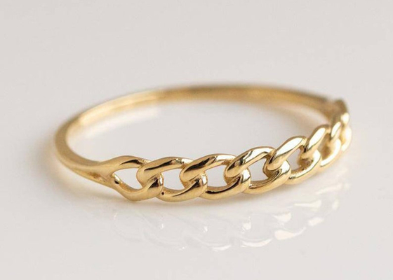 9K Gold Ring 2.0MM Dimension Prong Hand Setting Type OEMの積み重ね