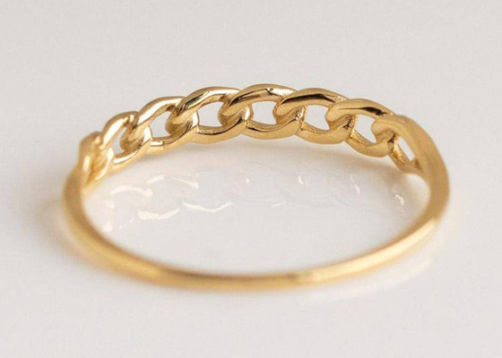 9K Gold Ring 2.0MM Dimension Prong Hand Setting Type OEMの積み重ね