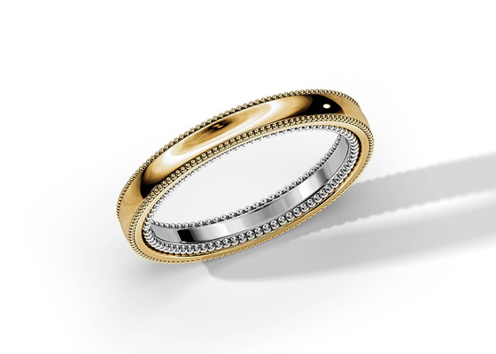 ODM 2の調子の金の婚約指輪、4MM 5MM 6MMの金の結婚指輪リングOEM