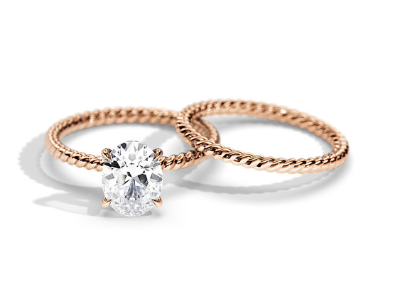楕円形の切口9K Gold Ring 1.5ct 6×8MM With Moissanite Prong Setting Type