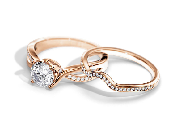 1.25ctローズGold Moissanite Engagement Rings VS1 SI1 SI2 Average Color