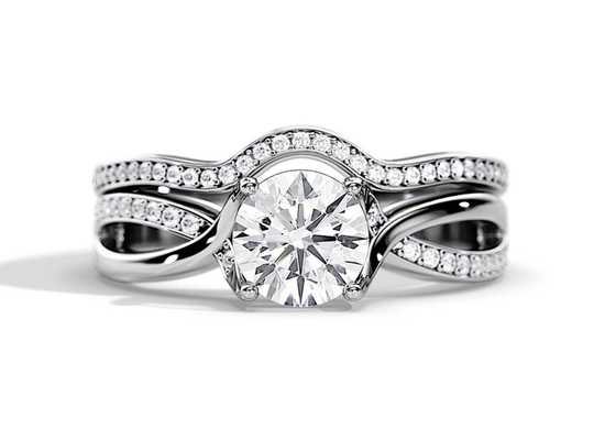 1.25ctローズGold Moissanite Engagement Rings VS1 SI1 SI2 Average Color
