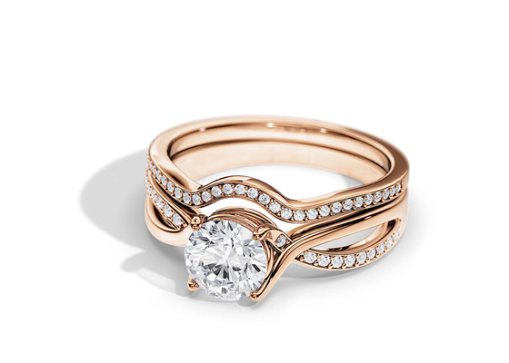 1.25ctローズGold Moissanite Engagement Rings VS1 SI1 SI2 Average Color