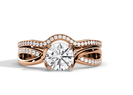 1.25ctローズGold Moissanite Engagement Rings VS1 SI1 SI2 Average Color