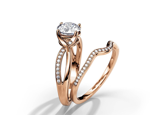 1.25ctローズGold Moissanite Engagement Rings VS1 SI1 SI2 Average Color