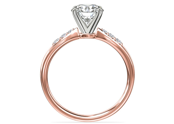 爪Setting 9K Silver Ring With 3.6ct Round Cut Lab Diamond