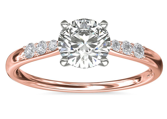 爪Setting 9K Silver Ring With 3.6ct Round Cut Lab Diamond