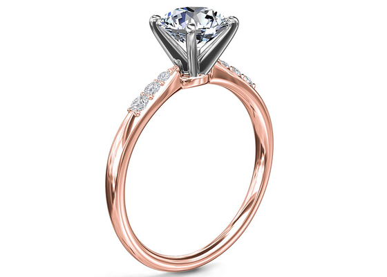 爪Setting 9K Silver Ring With 3.6ct Round Cut Lab Diamond