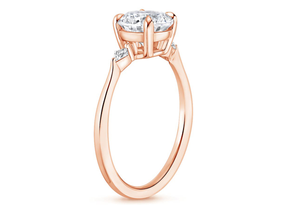 10KローズGold Oval Moissanite Engagement Rings Dia OV7×9mm 2.1ct