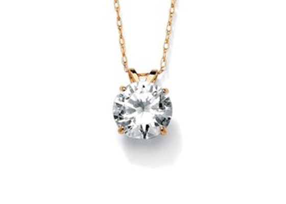 型Solitaire Diamond Necklace、5mm 14k Solid Gold Necklace Women OEM ODM