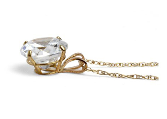 型Solitaire Diamond Necklace、5mm 14k Solid Gold Necklace Women OEM ODM