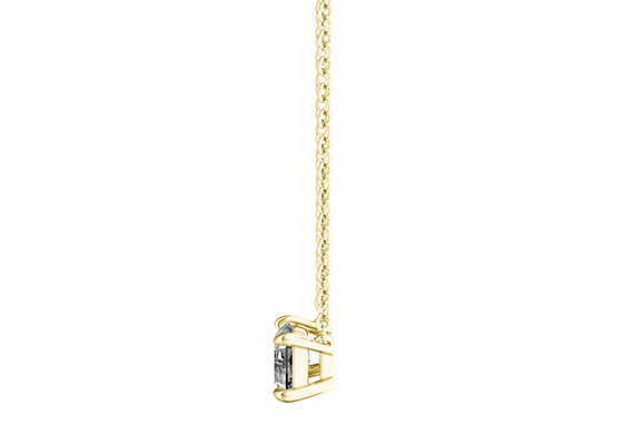 バゲットCut 14K Gold Necklaces With 0.5ct 5×7mm Solitaire Diamond