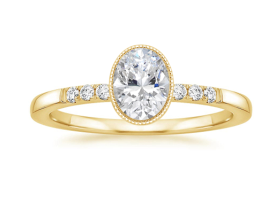 女性10k Yellow Gold Diamond Ring、Oval Lab Diamond Engagement Ring OEM ODM