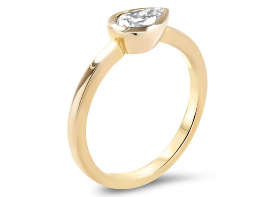 0.77ct Yellow Gold Wedding RingのLadyのためのODMの斜面Set Engagement Ring
