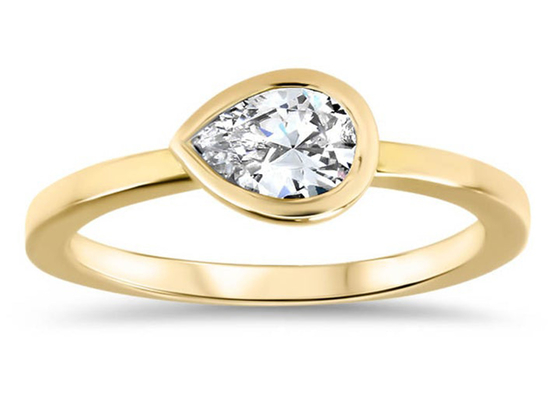 0.77ct Yellow Gold Wedding RingのLadyのためのODMの斜面Set Engagement Ring