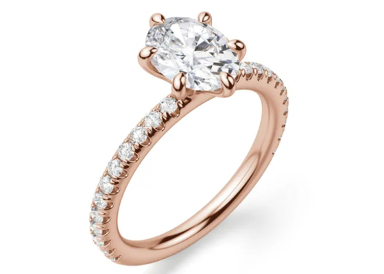 熊手Set Type 9k Silver RingローズGold Material With 1.5carat 6×8mm Stone