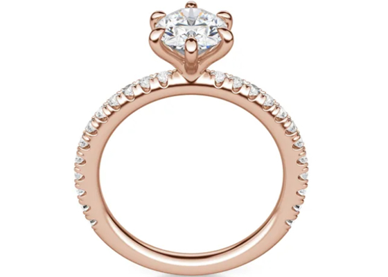 熊手Set Type 9k Silver RingローズGold Material With 1.5carat 6×8mm Stone