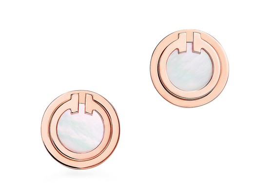 2.37gローズGold Mother Of Pearl Earrings、Mother Of Pearl Stud 9.65mm Size