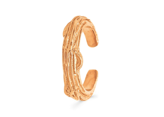 熊手Setting 9k Gold Earrings Tree Bark Style 9mm 8mm 7mm Size