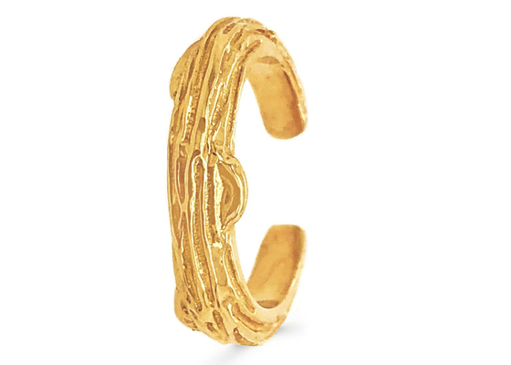 熊手Setting 9k Gold Earrings Tree Bark Style 9mm 8mm 7mm Size