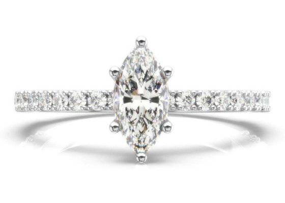 EngagementのためのD VS1 18KローズGold Ring 2CT Weight Marquise Cut