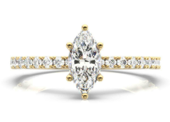 EngagementのためのD VS1 18KローズGold Ring 2CT Weight Marquise Cut
