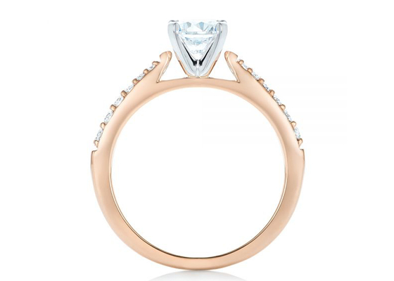爪のSettingローズGold Moissanite Band Rings 5.5MMのサイズOEM ODM