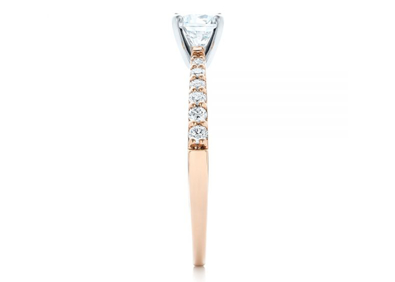 爪のSettingローズGold Moissanite Band Rings 5.5MMのサイズOEM ODM