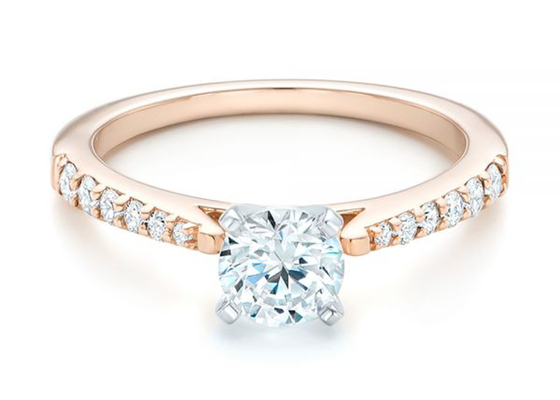 爪のSettingローズGold Moissanite Band Rings 5.5MMのサイズOEM ODM
