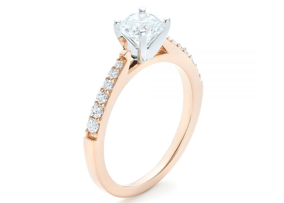 爪のSettingローズGold Moissanite Band Rings 5.5MMのサイズOEM ODM