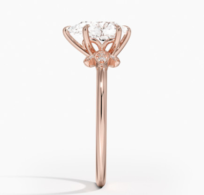 14K 0.77ctローズGold Pear Cut Wedding Moissanite Jewelry Gold Ring
