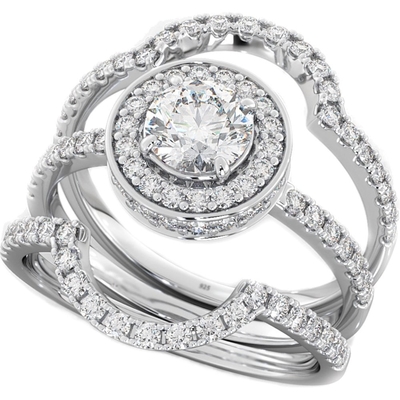 熊手の設定のダイヤモンドの約束の結婚指輪0.90CTの重量