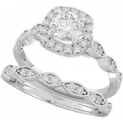 0.90CT花嫁の結婚指輪セット、正方形のダイヤモンドの婚約指輪ODM