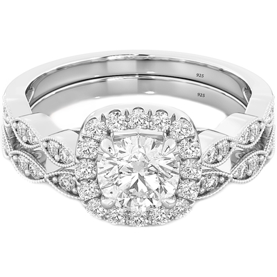 0.90CT花嫁の結婚指輪セット、正方形のダイヤモンドの婚約指輪ODM