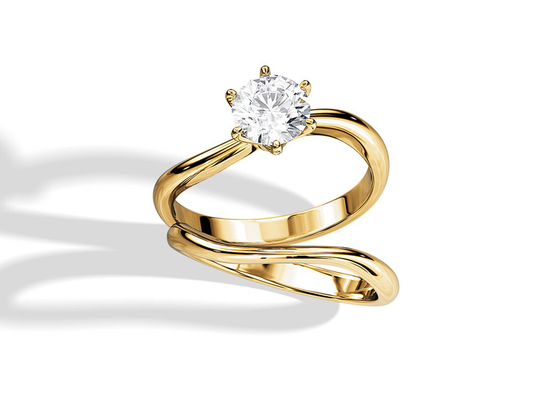1.0CT 6.5mm Naturalのダイヤモンドとの一つはめの宝石Set Diamond Engagement Wedding Rings