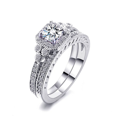 0.62ct 2 Carat Princess Cut Diamond Ring、62PCS Moissanite Engagement Rings