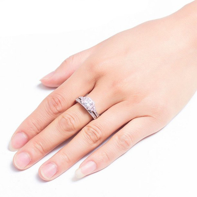 0.62ct 2 Carat Princess Cut Diamond Ring、62PCS Moissanite Engagement Rings