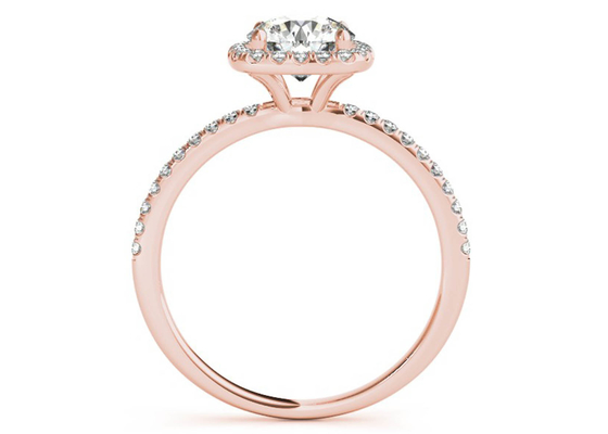 熊手の正方形のダイヤモンドのローズの金の指輪、0.35CTによって隠されるハローの婚約指輪ODM