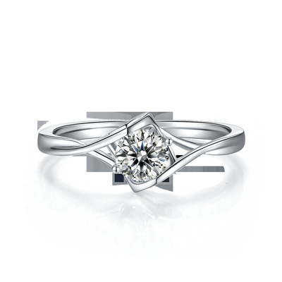 女性3のカラットの自然なMoissaniteリング宝石用原石の結婚式の約束の約束